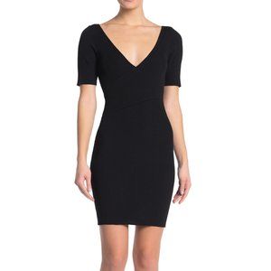 Good American Ribbed Knit Surplice Neck Dress
